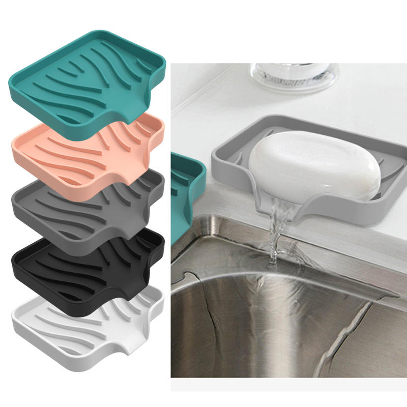 シンク用シリコントレイ（水切り付き）石鹸スポンジ収納ホルダー - Kitchen Gadgets Gifts のレビューと価格