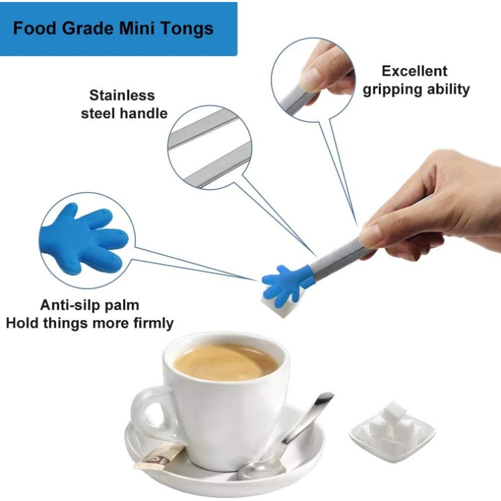 8 個のシリコンミニトング 5 インチの手の形の食品トングカ - Kitchen Gadgets Gifts のレビューと価格
