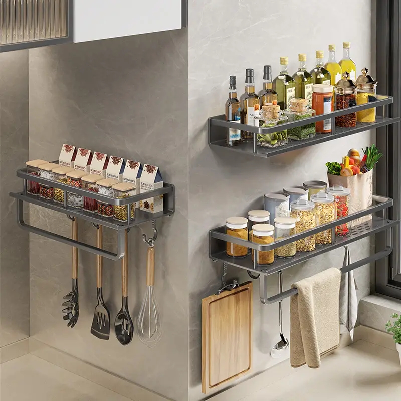 多機能キッチンラック、スパイス収納、壁掛け、キッチン用品、シ - Kitchen Gadgets Rack のレビューと価格